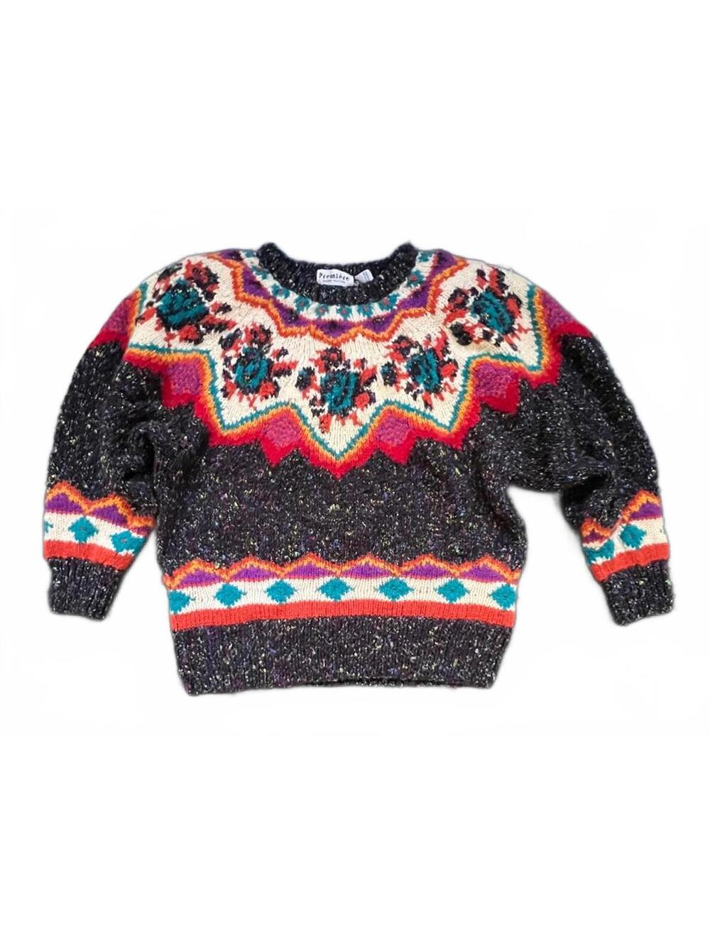 Premier Men's VTG Wool Blend Sweater w/ Aztec Nordic Grandpa Cosby 90s Vibes - M